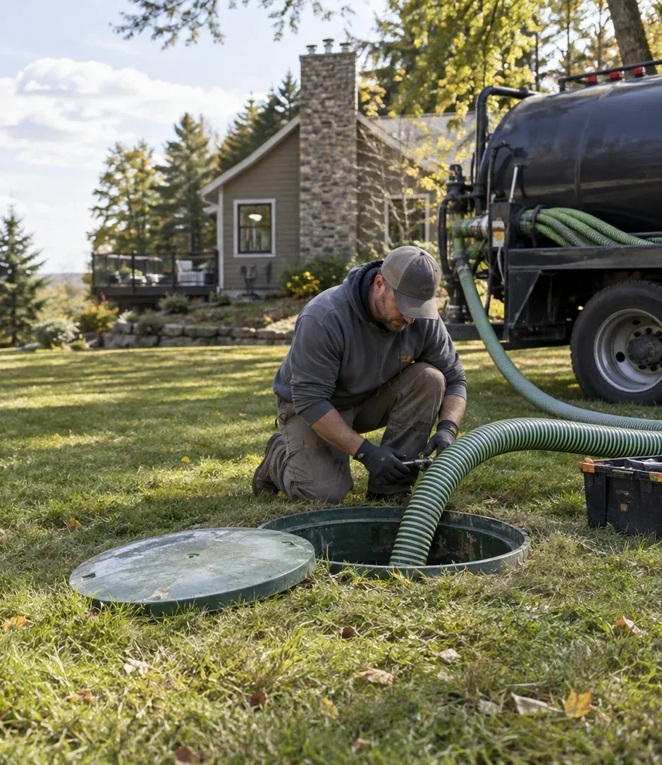 Septic Service Ottawa technician working on a rural septic system